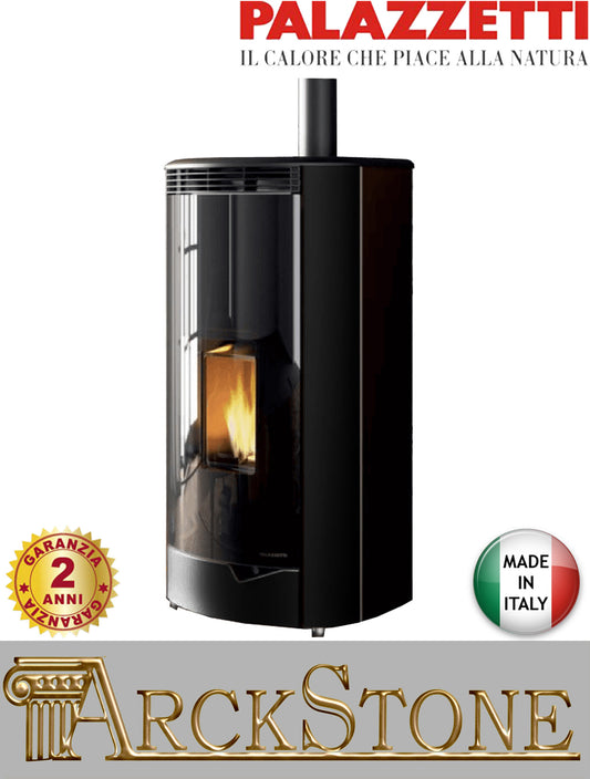 Stufa Pellet Aria Ventilata Ecofire Ermetica Palazzetti Marianne 9 US Potenza 9,1 kW Nero