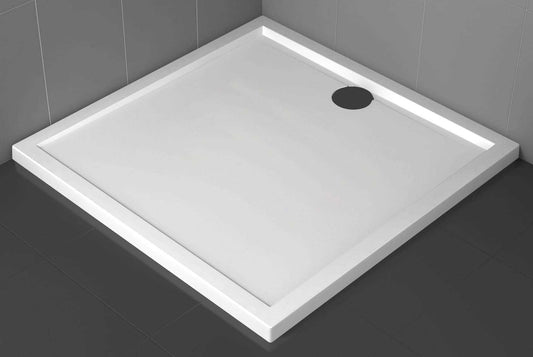 Novellini Olympic Piatto Doccia Slim Dimensione 80x80 Altezza Spessore 4,5 cm Colore Bianco Forma Quadrata Installazione Appoggio Pavimento Superficie Liscia Materiale Metacrilico Escluso di Piletta di Scarico e Copripiletta