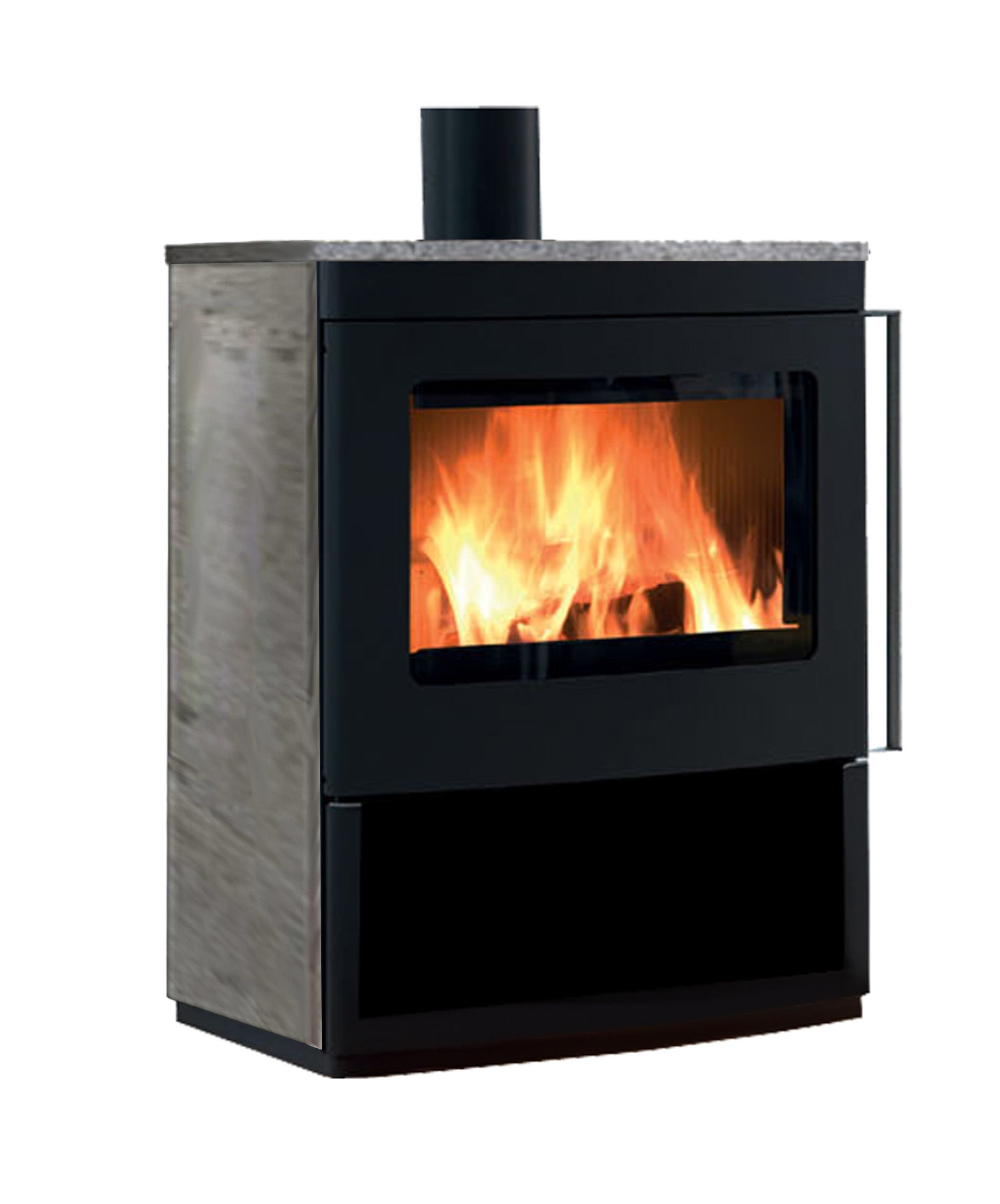 Stufa Legna Aria Calda Naturale Palazzetti Nicole con Vano Aperto Potenza 9,8 kW Rivestimento Pietra Ollare