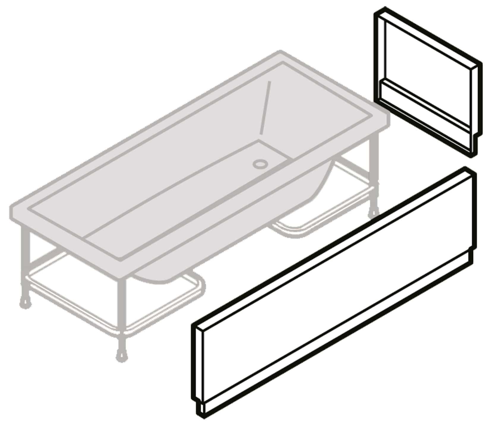 Novellini Calos 2.0 Vasca da Bagno Versione Standard con Telaio Misura 180x80 Altezza 58 cm Installazione Reversibile Forma Rettangolare 1 Pannello Frontale 1 Laterale Materiale Acrilico Colore Bianco Lucido Colonna di Scarico Con Rubinetteria Poggiatesta