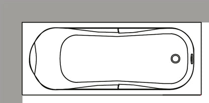Novellini Calypso Vasca da Bagno Versione Standard da Incasso Misura 150x70 Guscio Tradizionale da Rivestire Materiale Acrilico Finitura Bianco Lucido Installazione Reversibile Destra Sinistra Nicchia Forma Esterna Rettangolare Interna ad Otto