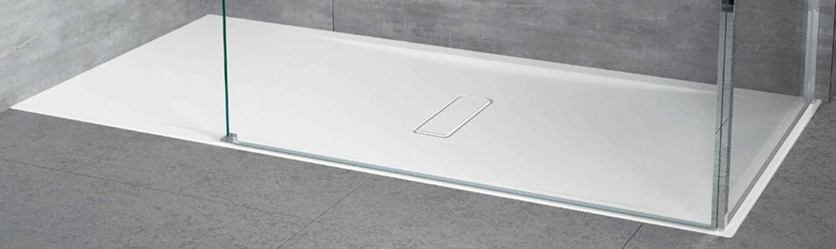 Novellini Custom Piatto Doccia Dimensione 120x80 Altezza Spessore 3,5 cm Colore Bianco Con Trattamento Antiscivolo Installazione Appoggio Filo Pavimento Sagomabile Superficie Liscia Materiale Metacrilato Compreso Piletta Scarico e Copri Piletta