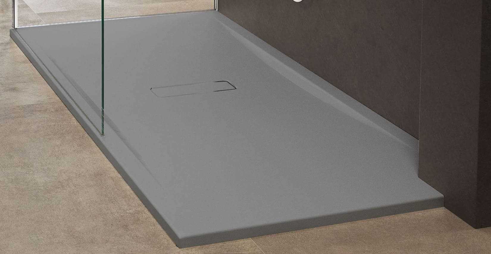 Novellini Custom Piatto Doccia Dimensione 140x80 Altezza Spessore 3,5 cm Colore Grigio Installazione Appoggio Filo Pavimento Sagomabile Superficie Liscia Materiale Metacrilato Compreso Piletta Scarico e Copri Piletta