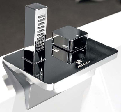 Novellini Divina F Vasca Bagno Standard Incasso Colore Finitura Bianco Lucida Rettangolare Misura 180x80 H63 cm Bordo Altezza 3,5 Arredo Centrostanza Rubinetteria Fontana Doccetta Tubo Tradizionale Incassata Guscio Acrilico Poggiatesta Colonna Click-Clack