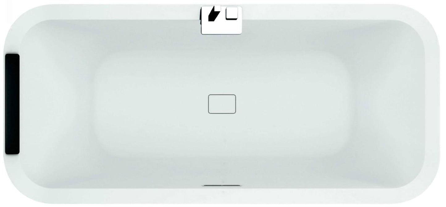 Novellini Divina F Vasca Bagno Standard Incasso Colore Finitura Bianco Lucida Rettangolare Misura 180x80 H63 cm Bordo Altezza 3,5 Arredo Centrostanza Rubinetteria Fontana Doccetta Tubo Tradizionale Incassata Guscio Acrilico Poggiatesta Colonna Click-Clack