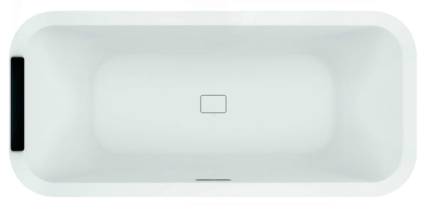Novellini Divina F Vasca Bagno Standard Incasso Finitura Bianco Lucida Rettangolare Dimensioni 180x80 H63 cm Bordi Arrotondati Altezza 8 cm Centro Stanza Arredo Design Moderno Tradizionale Incassata Guscio Acrilico Poggiatesta Colonna Scarico Click-Clack