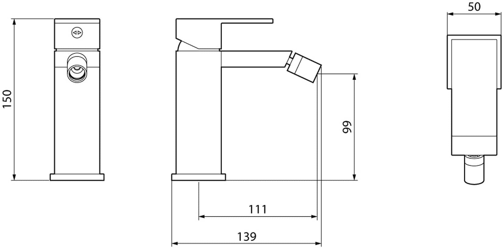 Novellini Serie Fly 2 Rubinetto Miscelatore Monocomando 1 Leva Manopola Monoforo 1 Foro Appoggio Bidet Ottone Cromato Compreso di Piletta di Scarico Click - Clack