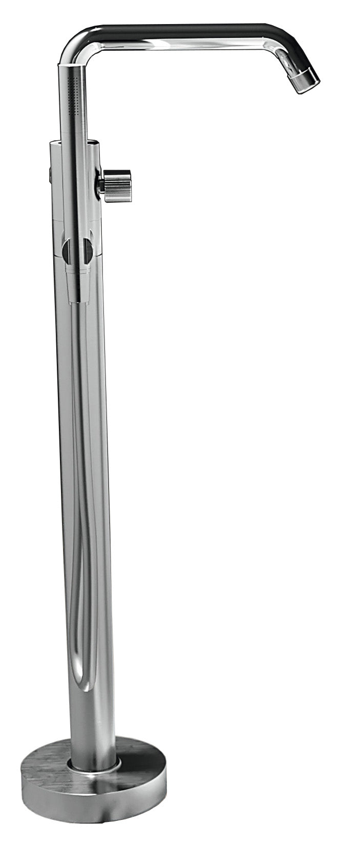 Novellini Fly 3 Miscelatore Piantana Per Vasca Da Terra a Pavimento Meccanico Monoforo Con Piastra Materiale Ottone Finitura Cromata 1 Leva Con Deviatore Stile Moderno Doccetta Flessibile Parte Incasso Esterna Incluse