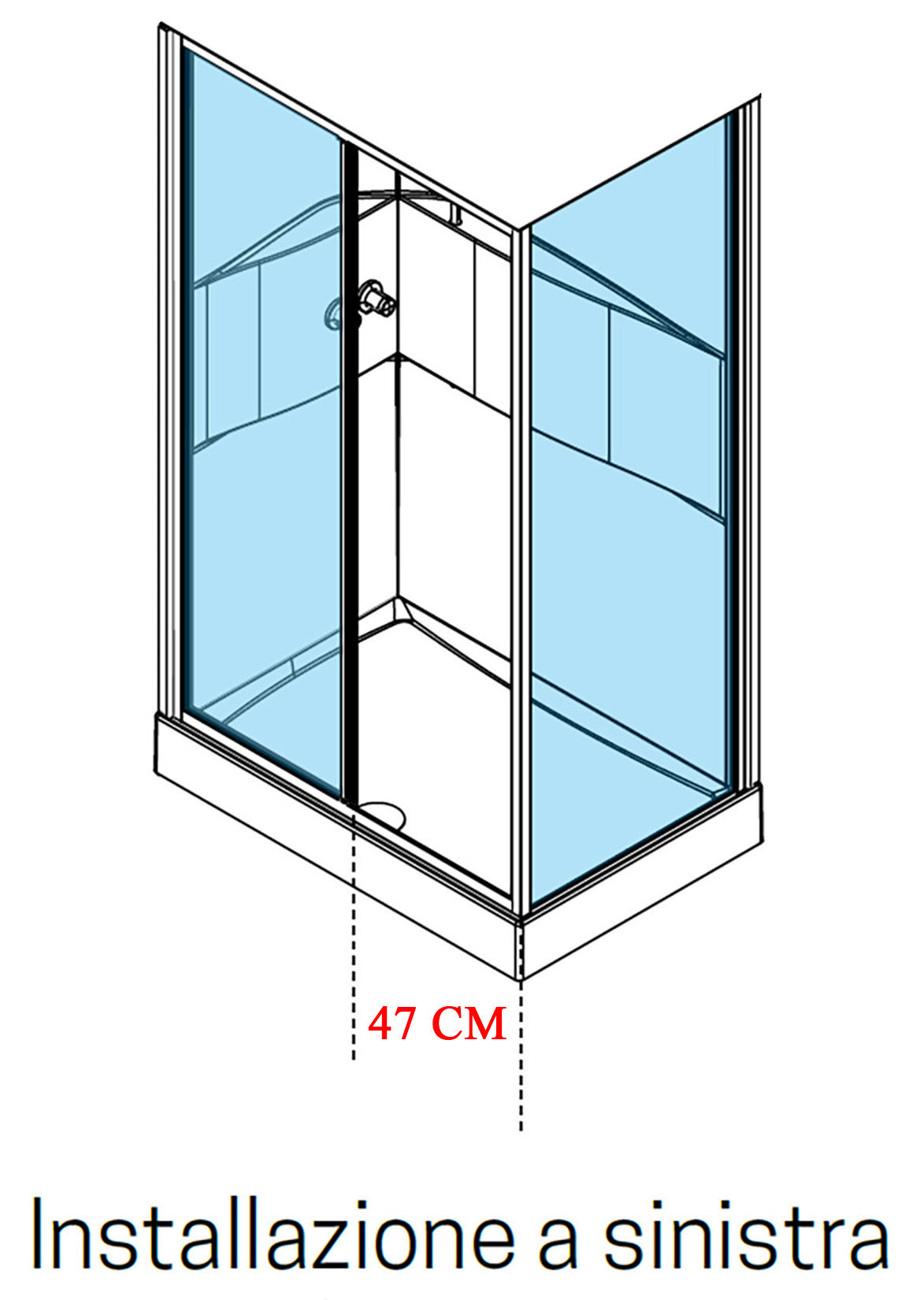 Novellini Media 2.0 2P Idromassaggio 120x80 cm Cabina Doccia Multifunzione Asimmetrica Apertura 1 Anta Scorrevole 1 Fissa Linea 1 Laterale Installazione Reversibile Miscelatore Meccanico Vetro Trasparente Profilo Bianco Piatto Ripiani Idro Altezza 210 cm