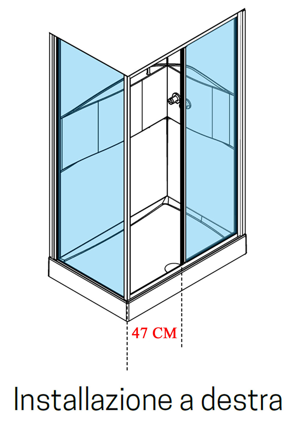 Novellini Media 2.0 2P Standard 120x80 cm Cabina Doccia Multifunzione Asimmetrica Apertura 1 Anta Scorrevole 1 Fissa Linea 1 Laterale Installazione Reversibile Miscelatore Termostatico Vetro Trasparente Profilo Silver Piatto Ripiani Doccetta Altezza 210cm