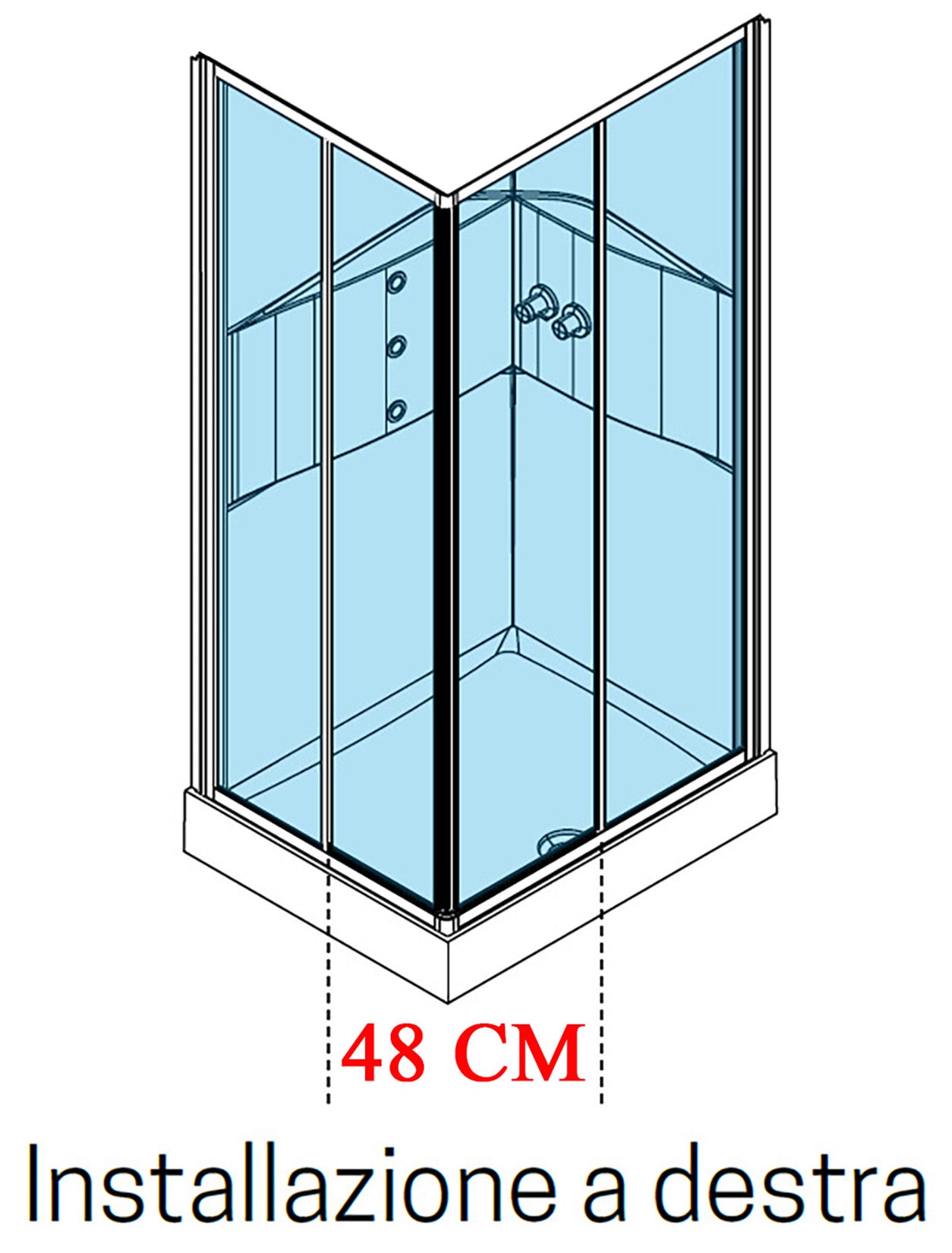 Novellini Media 2.0 A Idromassaggio 100x70 cm Cabina Doccia Multifunzione Asimmetrica Rettangolare Apertura 2 Ante Scorrevoli 2 Fisse Installazione Angolo Reversibile Miscelatore Meccanico Vetro Trasparente Profilo Silver Piatto Ripiani Idro Altezza 210cm