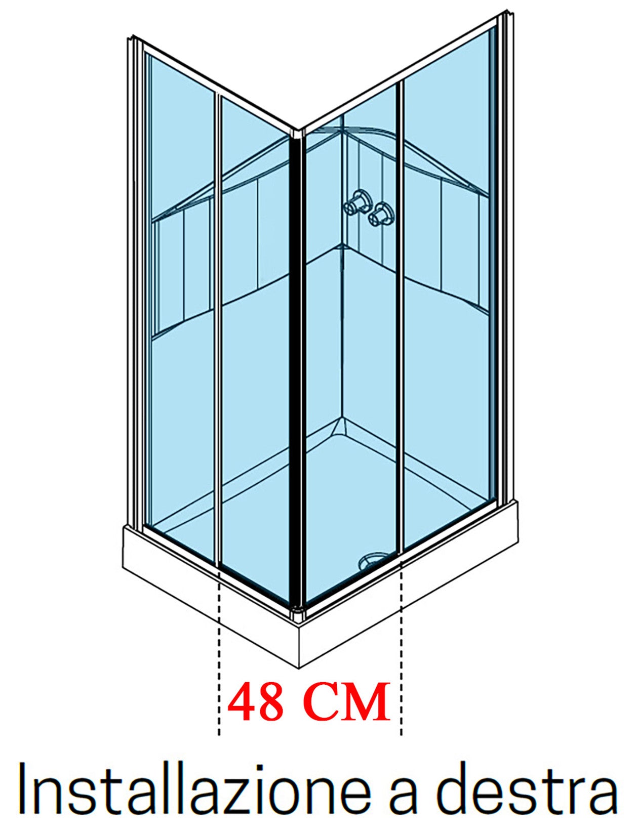 Novellini Media 2.0 A Standard 100x70 cm Cabina Doccia Multifunzione Asimmetrica Rettangolare Apertura 2 Ante Scorrevoli 2 Fisse Installazione Angolo Reversibile Miscelatore Meccanico Vetro Trasparente Profilo Silver Piatto Ripiani Doccetta Altezza 210 cm