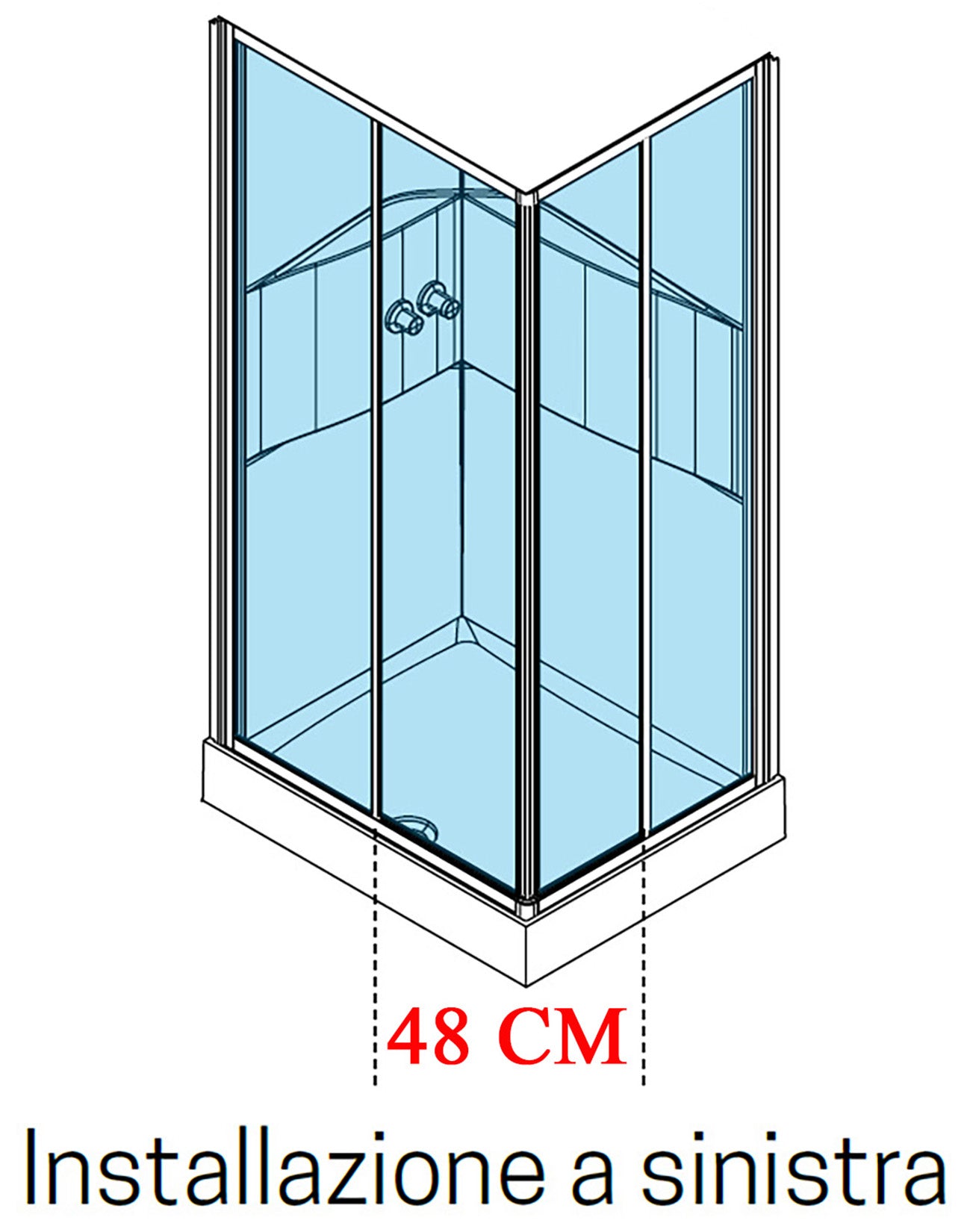 Novellini Media 2.0 A Standard 100x70 cm Cabina Doccia Multifunzione Asimmetrica Rettangolare Apertura 2 Ante Scorrevoli 2 Fisse Installazione Angolo Reversibile Miscelatore Termostatico Vetro Trasparente Profilo Silver Piatto Ripiani Doccetta Alto 210 cm