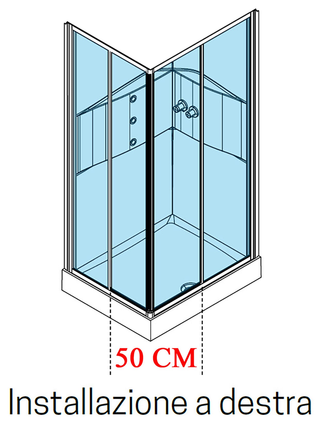 Novellini Media 2.0 A Idromassaggio 100x80 cm Cabina Doccia Multifunzione Asimmetrica Rettangolare Apertura 2 Ante Scorrevoli 2 Fisse Installazione Angolo Reversibile Miscelatore Termostatico Vetro Trasparente Profilo Bianco Piatto Ripiani Idro Alto 210cm