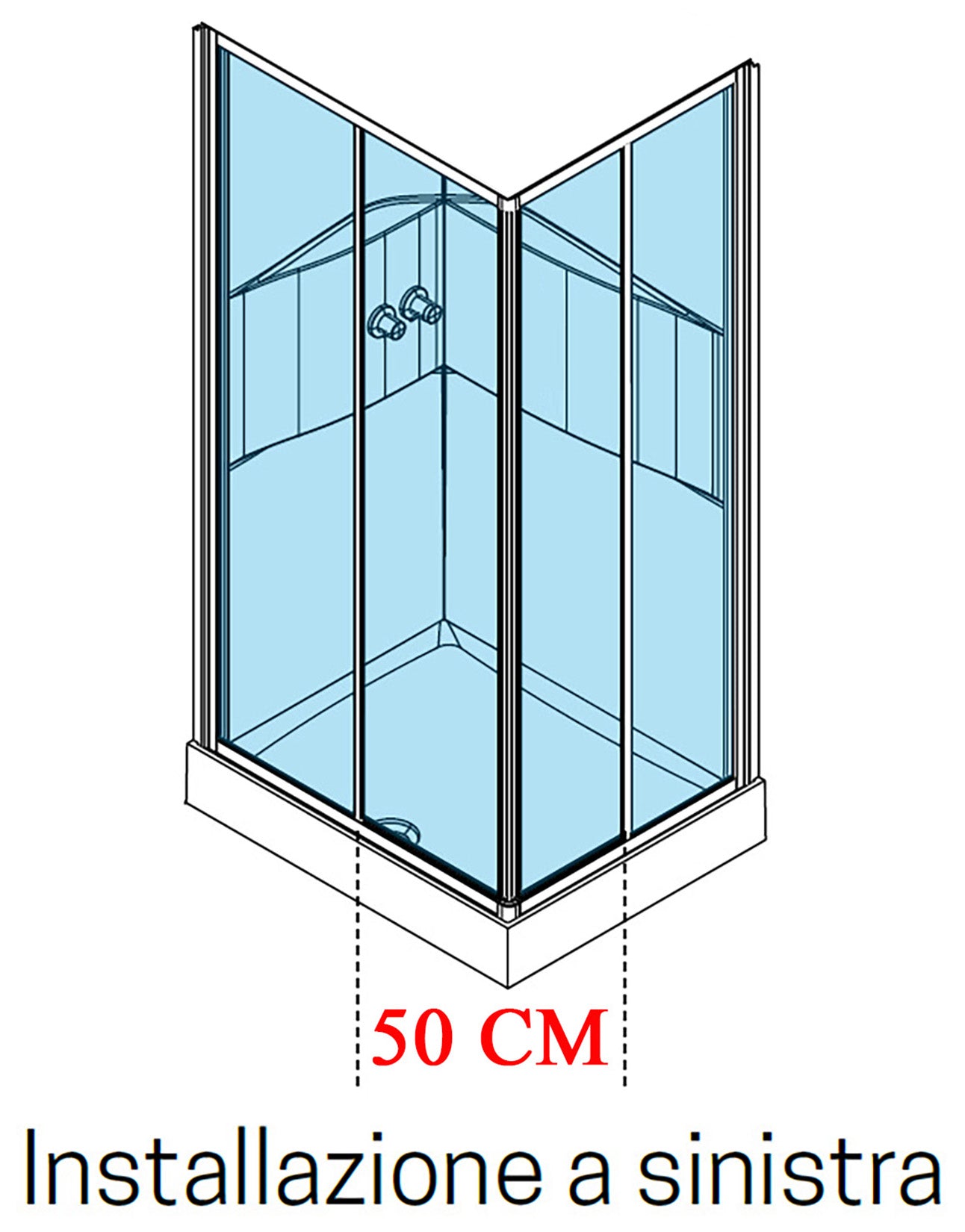 Novellini Media 2.0 A Standard 100x80 cm Cabina Doccia Multifunzione Asimmetrica Rettangolare Apertura 2 Ante Scorrevoli 2 Fisse Installazione Angolo Reversibile Miscelatore Termostatico Vetro Trasparente Profilo Silver Piatto Ripiani Doccetta Alto 210 cm