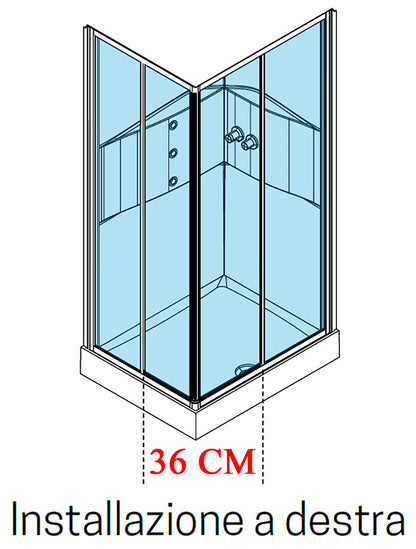 Novellini Media 2.0 A Idromassaggio 90x70 cm Cabina Doccia Multifunzione Asimmetrica Rettangolare Apertura 2 Ante Scorrevoli 2 Fisse Installazione Angolo Reversibile Miscelatore Termostatico Vetro Trasparente Profilo Silver Piatto Ripiani Idro Alto 210 cm