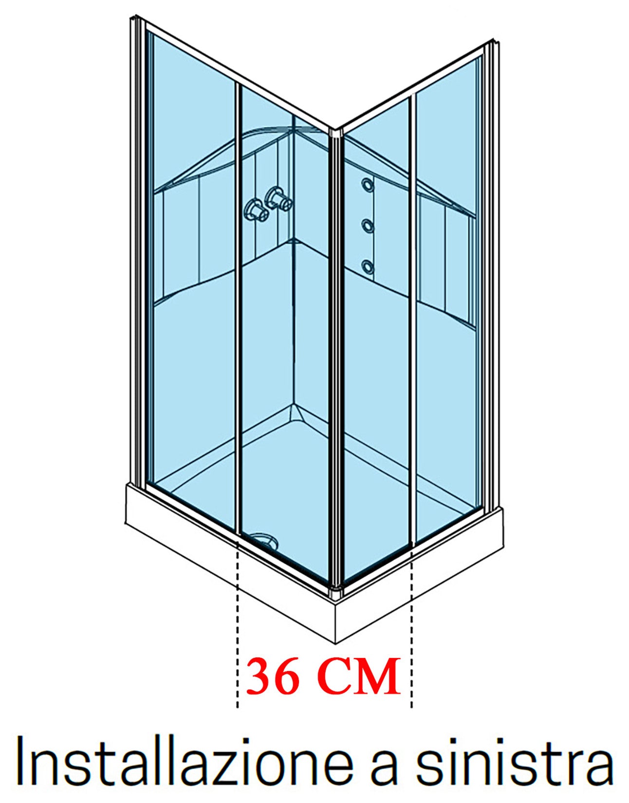 Novellini Media 2.0 A Idromassaggio 90x70 cm Cabina Doccia Multifunzione Asimmetrica Rettangolare Apertura 2 Ante Scorrevoli 2 Fisse Installazione Angolo Reversibile Miscelatore Termostatico Vetro Trasparente Profilo Bianco Piatto Ripiani Idro Alto 210 cm