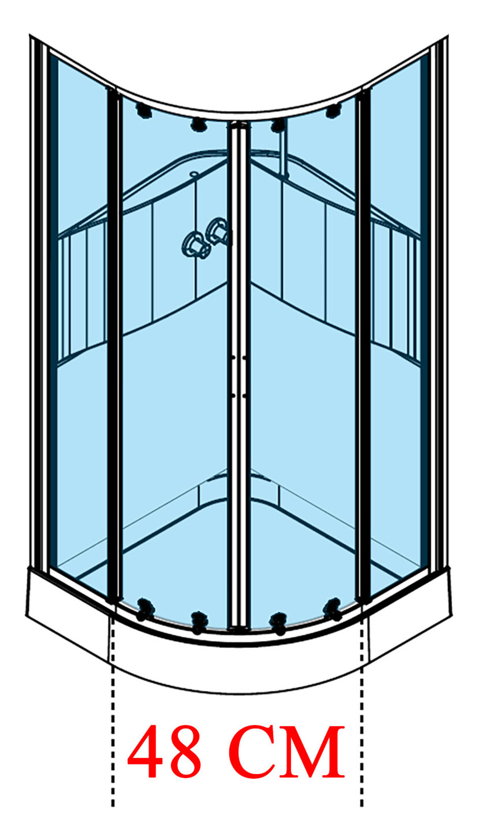 Novellini Media 2.0 R Standard 90x90 cm Cabina Doccia Multifunzione Simmetrica Tonda Apertura 2 Ante Scorrevoli e 2 Fisse Installazione Angolo Destro Sinistro Miscelatore Termostatico Vetro Trasparente Profilo Silver Piatto Ripiani Doccetta Altezza 210 cm