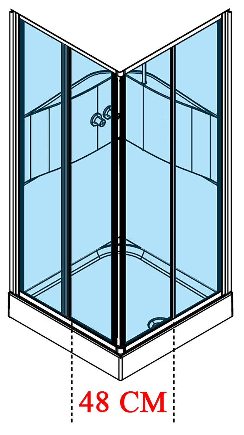 Novellini Media 2.0 A Standard 90x90 cm Cabina Doccia Multifunzione Simmetrica Quadrata Apertura 2 Ante Scorrevoli e 2 Fisse Installazione Angolo Destro Sinistro Miscelatore Termostatico Vetro Trasparente Profilo Silver Piatto Ripiani Doccetta Alto 210 cm