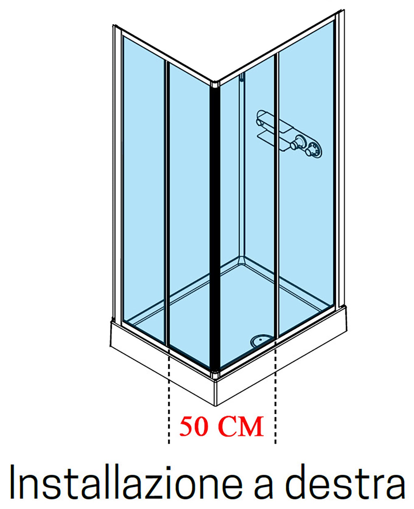 Novellini Media Glass A Standard 100x80 cm Cabina Doccia Multifunzione Asimmetrica Rettangolare Apertura 2 Ante Scorrevoli 2 Fisse Installazione Angolo Sinistra Destra Miscelatore Meccanico Vetro Trasparente Profilo Bianco Piatto Ripiani Altezza 210 cm