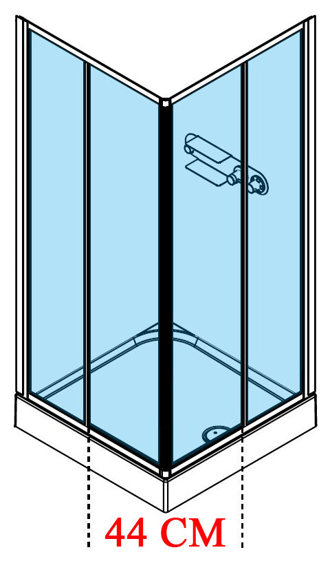 Novellini Media Glass A Standard 80x80 cm Cabina Doccia Multifunzione Simmetrica Quadrata Apertura 2 Ante Scorrevoli 2 Fisse Installazione Angolo Sinistra Destra Miscelatore Meccanico Vetro Trasparente Profilo Bianco Piatto Ripiani Doccetta Altezza 210 cm