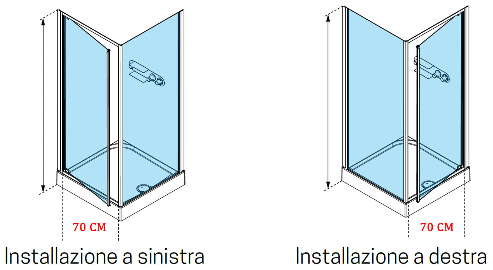 Novellini Media Glass GF Standard 90x90 cm Cabina Doccia Multifunzione Quadrata Apertura 1 Anta Battente Con Fisso Laterale Installazione Angolo Destra Sinistra Miscelatore Meccanico Vetro Trasparente Profilo Bianco Piatto Ripiani Doccetta Altezza 210 cm