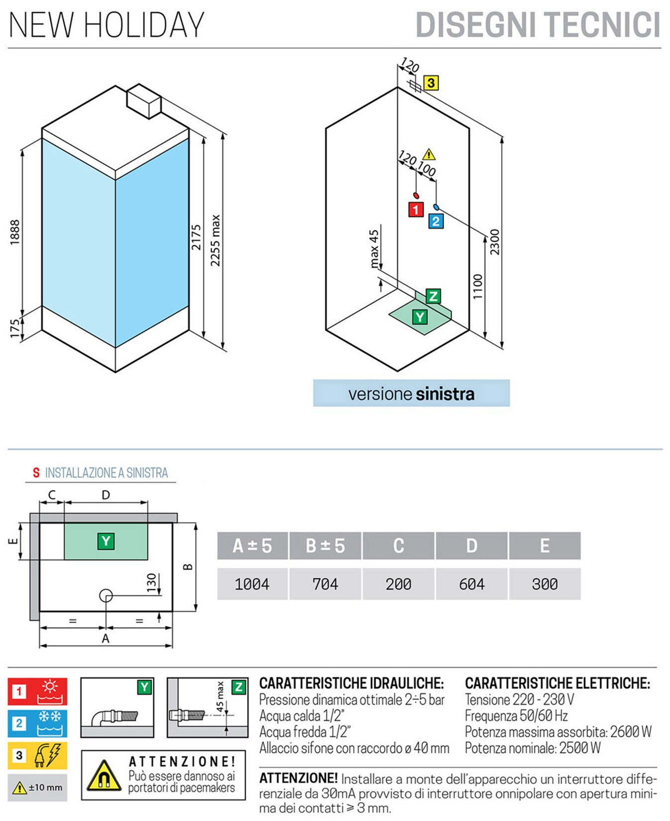 Novellini New Holiday 2P+F Hammam 100x70 cm Cabina Doccia Multifunzione Apertura 1 Anta Scorrevole Seduta Sinistra Miscelatore Meccanico Vetro Aqua Profilo Bianco Idromassaggio Sauna Vapore Tettuccio Soffione Radio Telecomando Asta Doccetta Alto 225,5 cm
