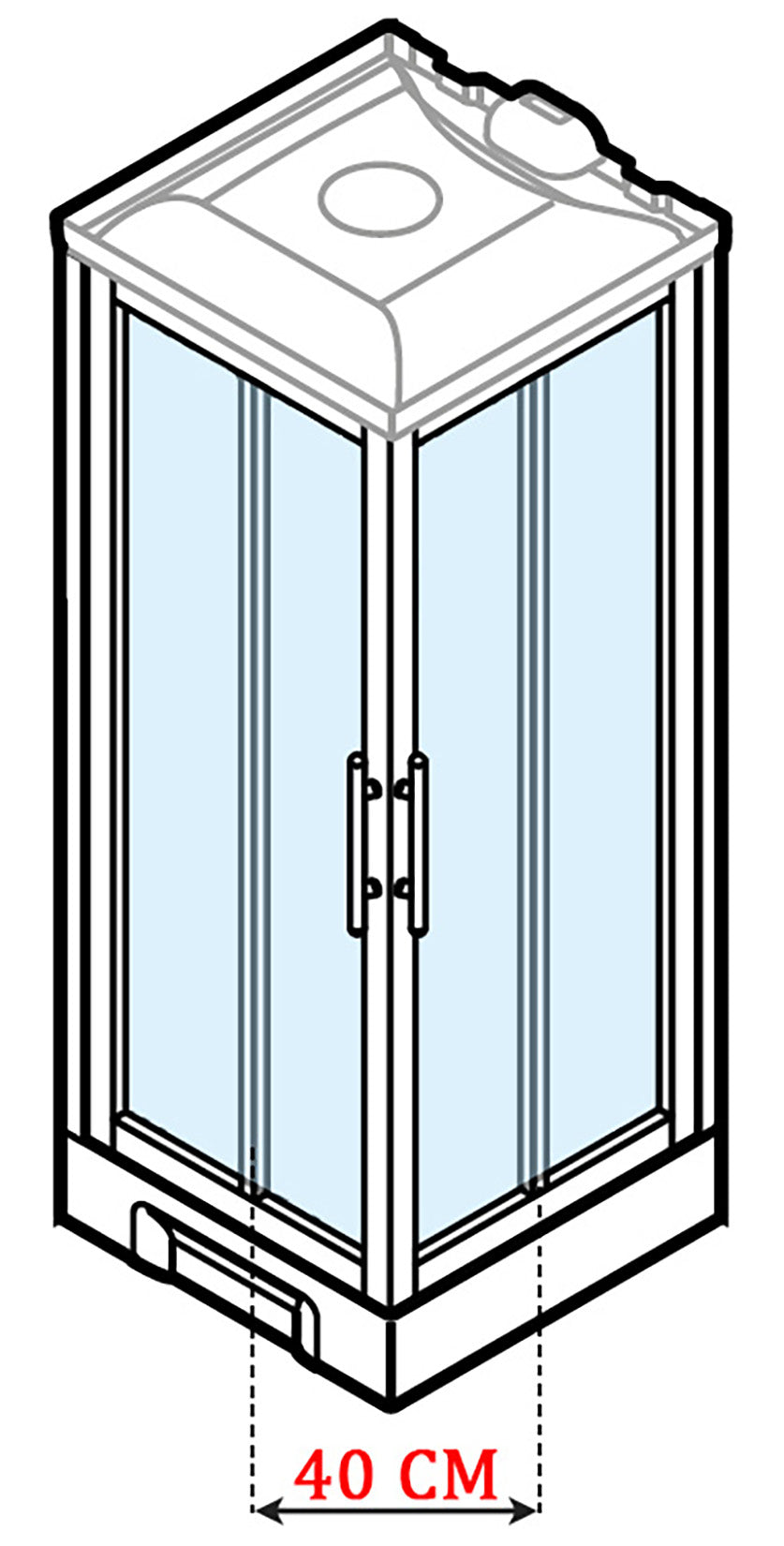 Novellini New Holiday A80 Hammam 80x80 cm Cabina Doccia Multifunzione Apertura 2 Ante Scorrevoli Miscelatore Meccanico Vetro Aqua Profilo Silver Pannelli Reversibili Idromassaggio Sauna Tettuccio Soffione Radio Telecomando Asta Doccetta Altezza 225,5 cm