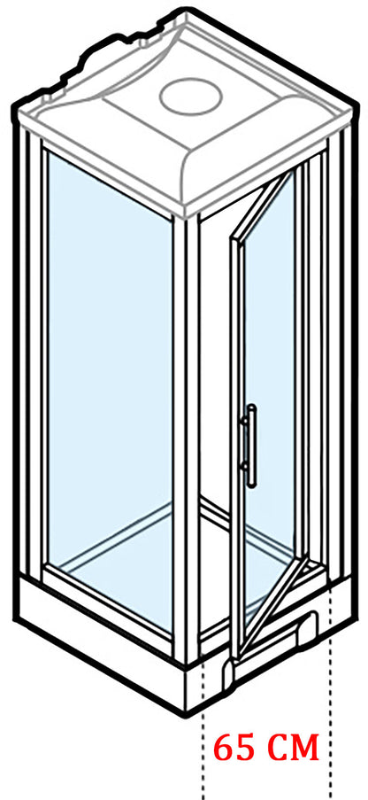 Novellini New Holiday GF90 Idromassaggio Con Tettuccio e Soffione 90x90 cm Cabina Doccia Multifunzione Apertura 1 Anta Battente Con Fisso Angolare Destro Sinistro Miscelatore Meccanico Vetro Aqua Profilo Bianco Asta Saliscendi Rotopioggia Altezza 217,5 cm