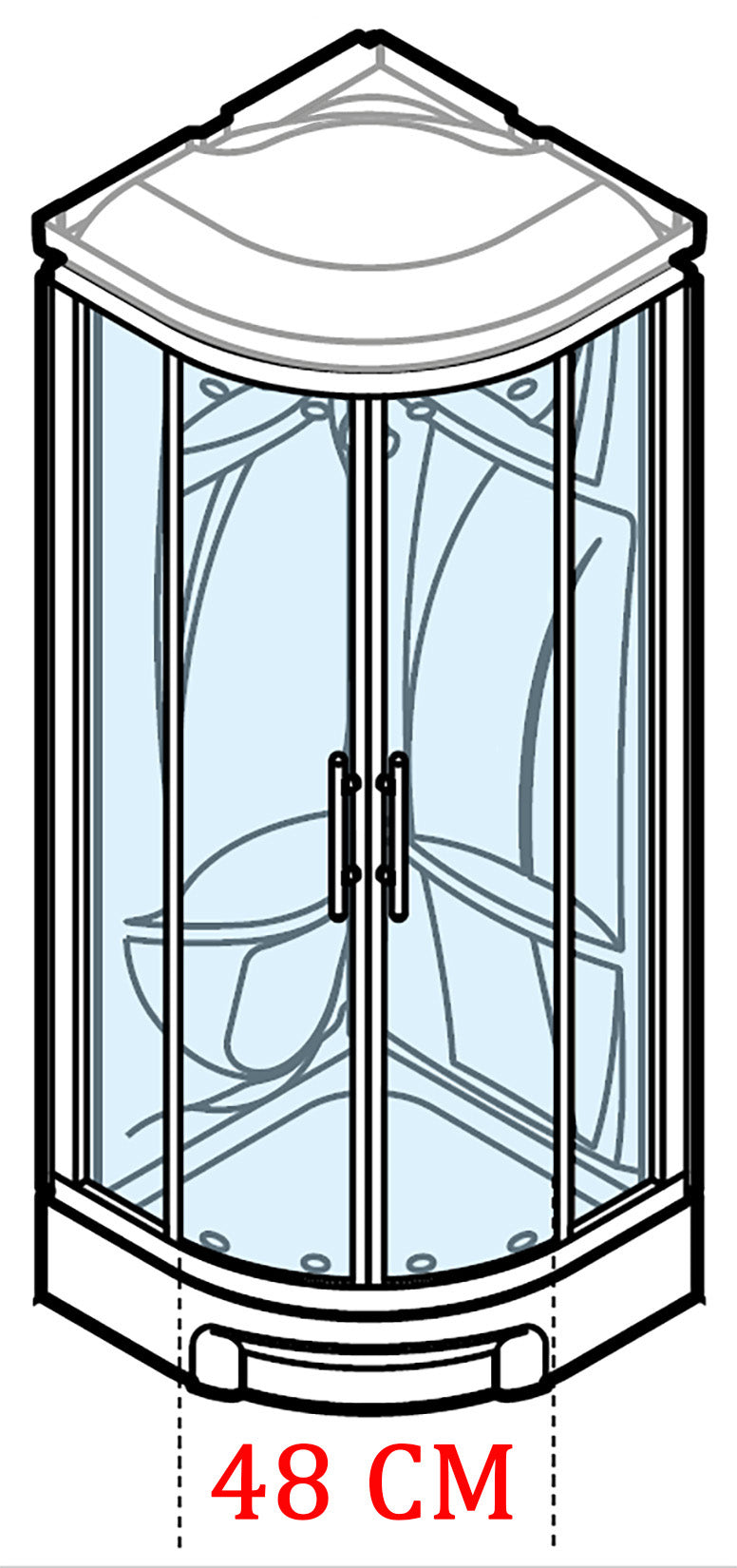 Novellini New Holiday R90 Standard Con Tettuccio 90x90 cm Cabina Doccia Multifunzione Semicircolare Apertura 2 Ante Scorrevoli e 2 Fisse Angolo Destro Sinistro Miscelatore Meccanico Vetro Aqua Profilo Silver Piatto Ripiani Doccetta Seduta Altezza 217 cm