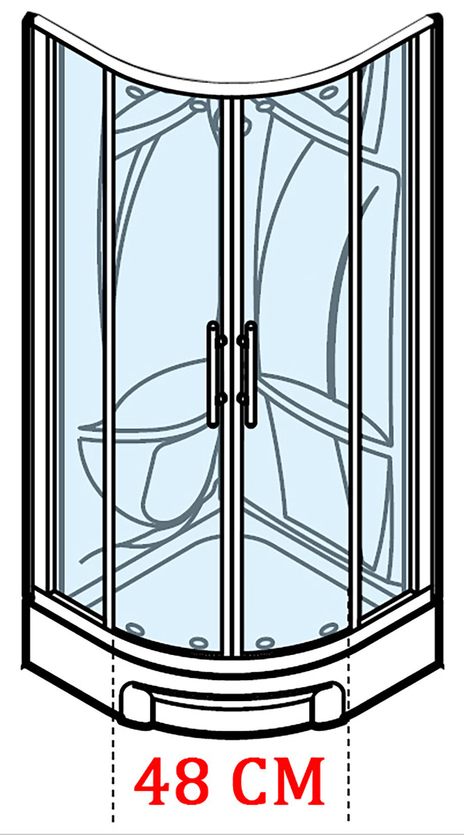 Novellini New Holiday R90 Standard 90x90 cm Cabina Doccia Multifunzione Semicircolare Apertura 2 Ante Scorrevoli e 2 Fisse Installazione Angolare Destra Sinistra Miscelatore Meccanico Vetro Trasparente Profilo Silver Piatto Ripiani Seduta Altezza 206 cm