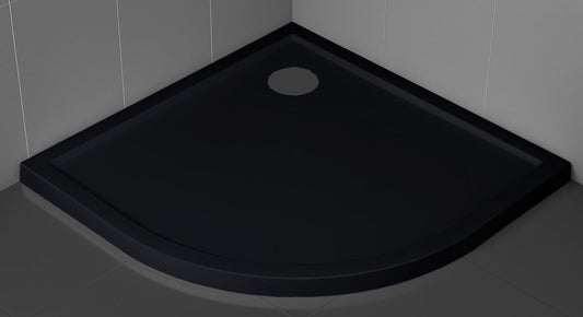Novellini Victory Piatto Doccia Slim Dimensione 100x100 Altezza Spessore 4,5 cm Colore Nero Forma Semicircolare Installazione Appoggio Pavimento Superficie Liscia Materiale Metacrilico Escluso di Piletta di Scarico e Copripiletta