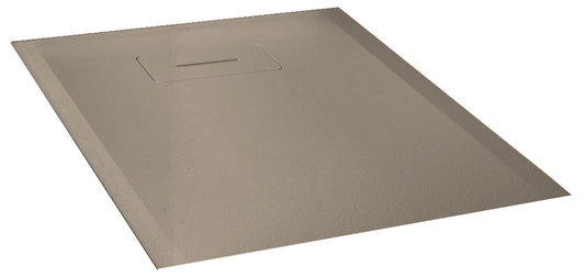 Novellini Novosolid Piatto Doccia Quadrato Dimensione 100x100 Altezza 3,5cm Colore Corda Ultrapiatto Installazione Appoggio Filopavimento Sagomabile Tagliabile Riparabile Resistente Superficie Texture Effetto Pietra Materiale Resina Compreso Copri Piletta