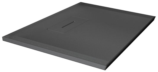 Novellini Novosolid Piatto Doccia Quadrato Dimensione 80x80 Altezza 3,5 cm Colore Grigio Ultrapiatto Installazione Appoggio Filo Pavimento Sagomabile Tagliabile Riparabile Resistente Superficie Texture Effetto Pietra Materiale Resina Compreso Copripiletta