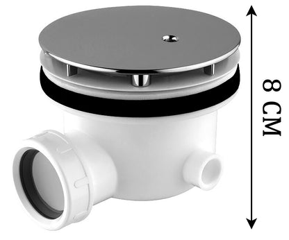 Novellini Piletta Di Scarico Per Piatto Doccia Copripiletta Colore Cromo in ABS Plastica Diametro Ø 90 mm Altezza 8 cm