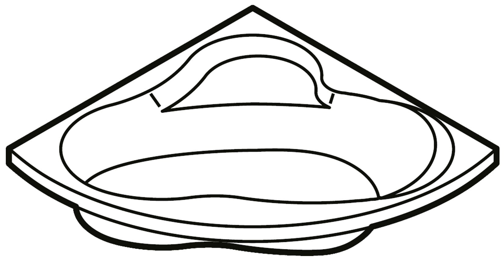 Novellini Una Vasca da Bagno Versione Standard da Incasso Misura 135x135 Guscio Tradizionale da Rivestire Forma Esterna Tonda Curva Semicircolare Simmetrica Interna Ovale Materiale Acrilico Finitura Bianco Lucido Installazione Angolo Angolare Reversibile