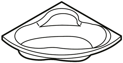 Novellini Una Vasca da Bagno Versione Standard da Incasso Misura 135x135 Guscio Tradizionale da Rivestire Forma Esterna Tonda Curva Semicircolare Simmetrica Interna Ovale Materiale Acrilico Finitura Bianco Lucido Installazione Angolo Angolare Reversibile