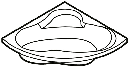 Novellini Una Vasca da Bagno Versione Standard da Incasso Misura 135x135 Guscio Tradizionale da Rivestire Forma Esterna Tonda Curva Semicircolare Simmetrica Interna Ovale Materiale Acrilico Finitura Bianco Lucido Installazione Angolo Angolare Reversibile