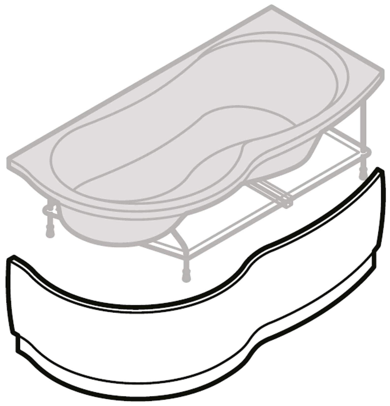 Novellini Venus Vasca da Bagno Versione Standard Con Telaio Misura 180x80 / 85 H55 cm Forma Esterna Tonda Curva Semicircolare Asimmetrica Interna Otto Installazione Angolare Destra Pannello Frontale Rubinetteria Materiale Acrilico Finitura Bianco Lucido