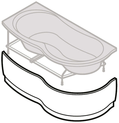 Novellini Venus Vasca da Bagno Versione Hydro Plus Misura 180x80 / 85 H55 cm Idro Whirlpool 6 Jets Disinfezione Airpool 12 Jet Forma Esterna Curva Asimmetrica Interna Otto Montaggio Angolare SX Pannello Display Erogatore Materiale Acrilico Finitura Bianco