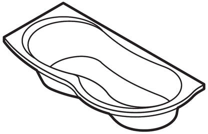 Novellini Venus Vasca da Bagno Versione Standard da Incasso Misura 170x70 / 85 H55 cm Guscio Tradizionale da Rivestire Installazione Angolo Sinistra Forma Esterna Curva Tonda Semicircolare Asimmetrica Interna a Otto Materiale Acrilico Colore Bianco Lucido