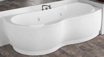 Novellini Venus Vasca da Bagno Versione Hydro Plus Misura 170x70 / 85 H55 cm Idro Whirlpool 6 Jets Disinfezione Airpool 12 Jet Forma Esterna Curva Asimmetrica Interna Otto Montaggio Angolare DX Pannello Display Rubinetto Materiale Acrilico Finitura Bianco