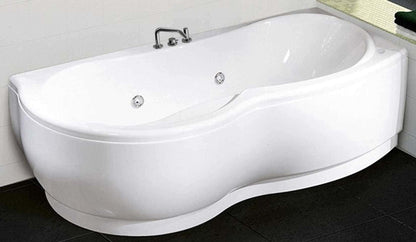 Novellini Venus Vasca da Bagno Versione Hydro Plus Misura 170x70 / 85 H55 cm Idro Whirlpool 6 Jets Disinfezione Airpool 12 Jet Forma Esterna Curva Asimmetrica Interna Otto Montaggio Angolare DX Pannello Display Rubinetto Materiale Acrilico Finitura Bianco