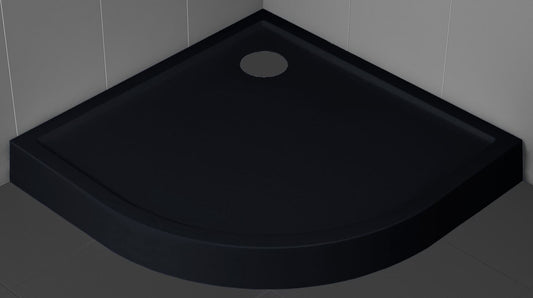 Novellini Victory Piatto Doccia Alto Dimensione 90x90 Altezza Spessore 11,5 cm Colore Nero Forma Semicircolare Installazione Appoggio Pavimento Superficie Liscia Materiale Acrilico Escluso di Piletta di Scarico Copripiletta Piedini