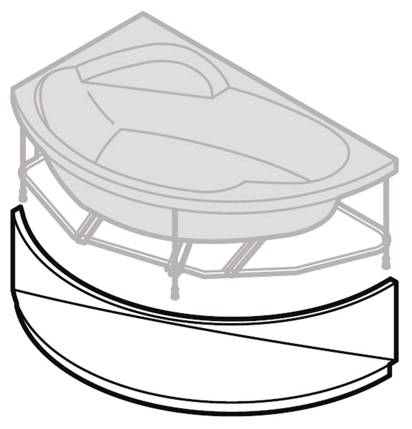 Novellini Vogue Vasca da Bagno Versione Hydro Misura 165x85 H55 cm Idromassaggio Whirlpool 7 Jets Forma Esterna Tonda Curva Semicircolare Asimmetrica Interna Ovale Installazione Angolare Sinistra Pannello Colonna Cuscino Materiale Acrilico Finitura Bianco