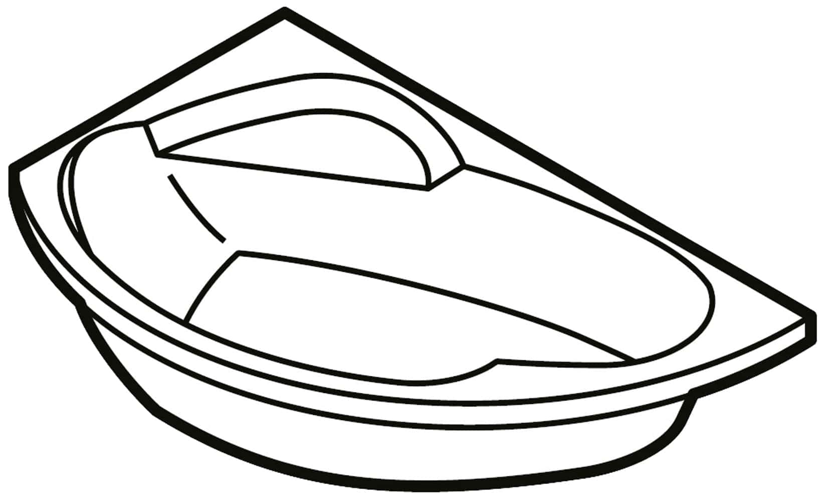 Novellini Vogue Vasca da Bagno Versione Standard da Incasso Misura 150x85 H55 cm Guscio Tradizionale da Rivestire Installazione ad Angolo Sinistra Forma Esterna Tonda Curva Semicircolare Asimmetrica Interna Ovale Materiale Acrilico Finitura Bianco Lucido