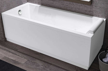 Novellini Calos 2.0 Vasca da Bagno Versione Standard con Telaio Misura 150x70 Altezza 58 cm Installazione Reversibile Design Squadrato Forma Rettangolare 1 Pannello Frontale 1 Laterale Materiale Acrilico Colore Bianco Lucido Colonna di Scarico Poggiatesta