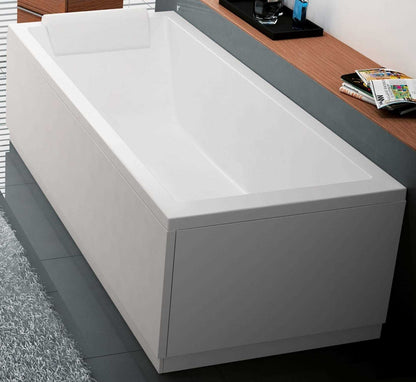 Novellini Calos 2.0 Vasca da Bagno Versione Standard con Telaio Misura 150x70 Altezza 58 cm Installazione Reversibile Design Squadrato Forma Rettangolare 1 Pannello Frontale 2 Laterali Materiale Acrilico Colore Bianco Lucido Colonna di Scarico Poggiatesta