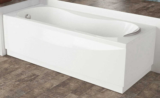 Novellini Calypso Vasca da Bagno Versione Standard con Telaio Misura 150x70 Altezza 55 cm Installazione Reversibile Forma Esterna Rettangolare Interna ad Otto 1 Pannello Frontale 1 Laterale Materiale Acrilico Colore Bianco Lucido Colonna Poggiatesta
