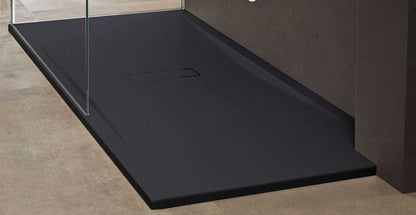 Novellini Custom Piatto Doccia Dimensione 120x90 Altezza Spessore 3,5 cm Colore Nero Installazione Appoggio Filo Pavimento Sagomabile Superficie Liscia Materiale Metacrilato Compreso Piletta Scarico e Copri Piletta